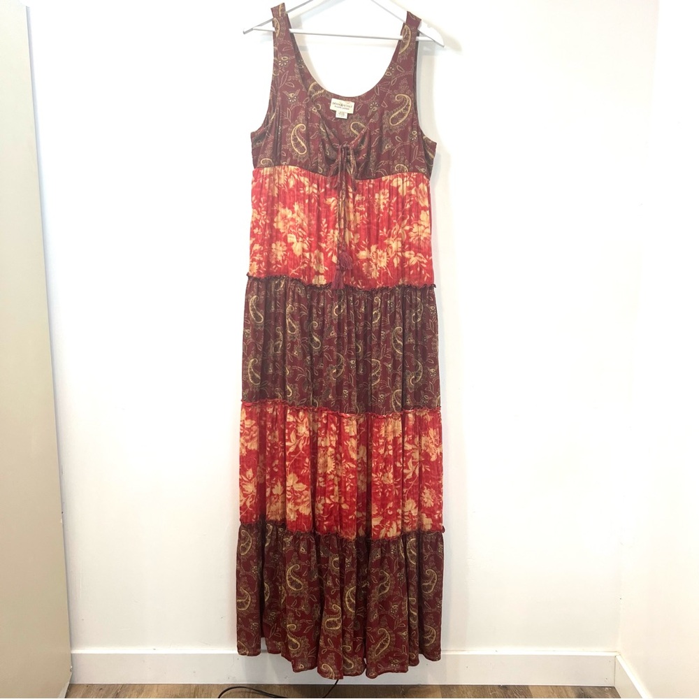 Denim & Supply Ralph Lauren Brown and Red Maxi Dress